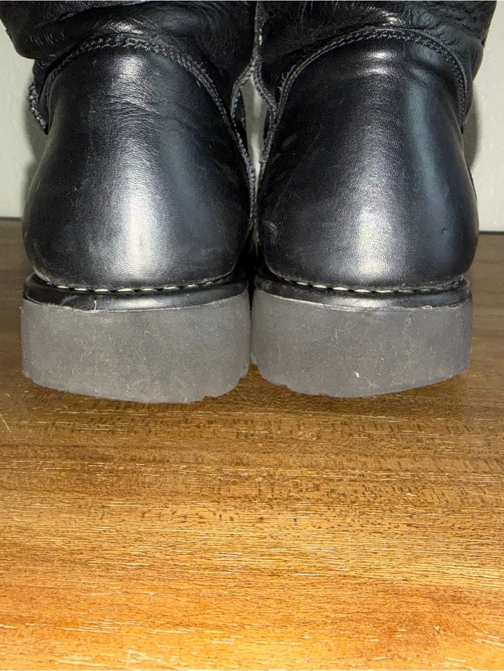 CHANEL Black Leather Combat Moto Boots with CC Logo